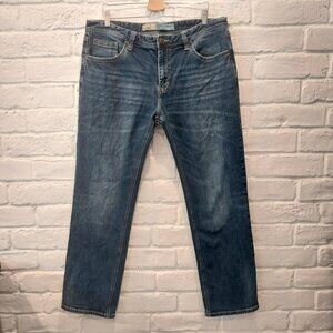 Rock & Roll Jeans Mens 38x32 Blue Revolver Slim Straight Western Fade Denim Pant